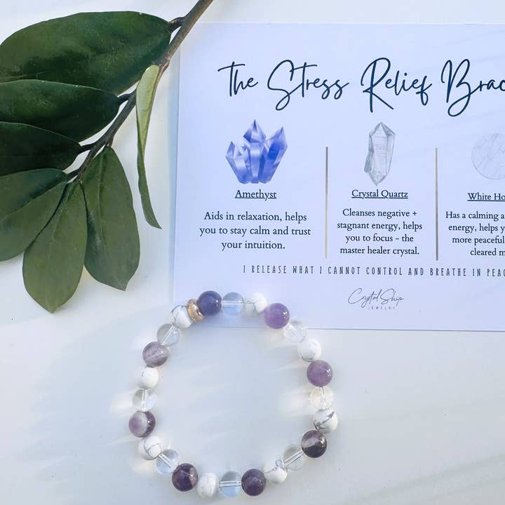 The Stress Relief bracelet - crystal intention bracelet for wholesale by Crystal Ship Jewelry