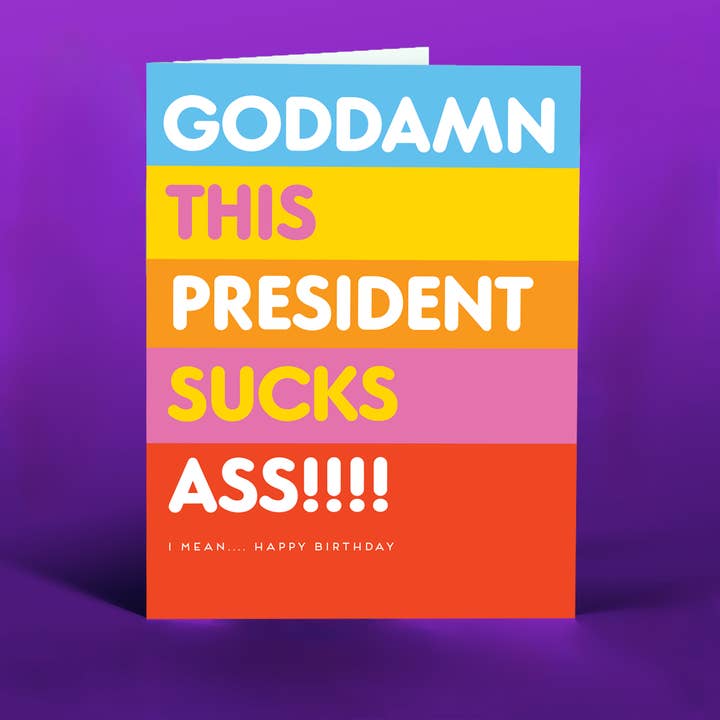 OffensiveDelightful - Wholesale Birthday Card - THIS PRESIDENT SUCKS! birthday card
