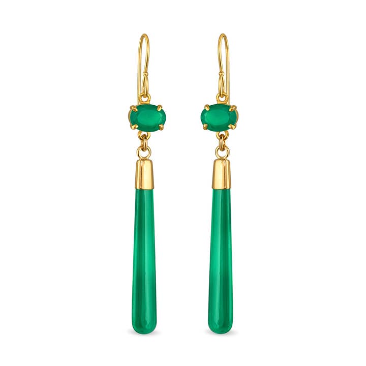 Gemdrop Dangles - Green Onyx for wholesale by Amelia Rose Jewelry
