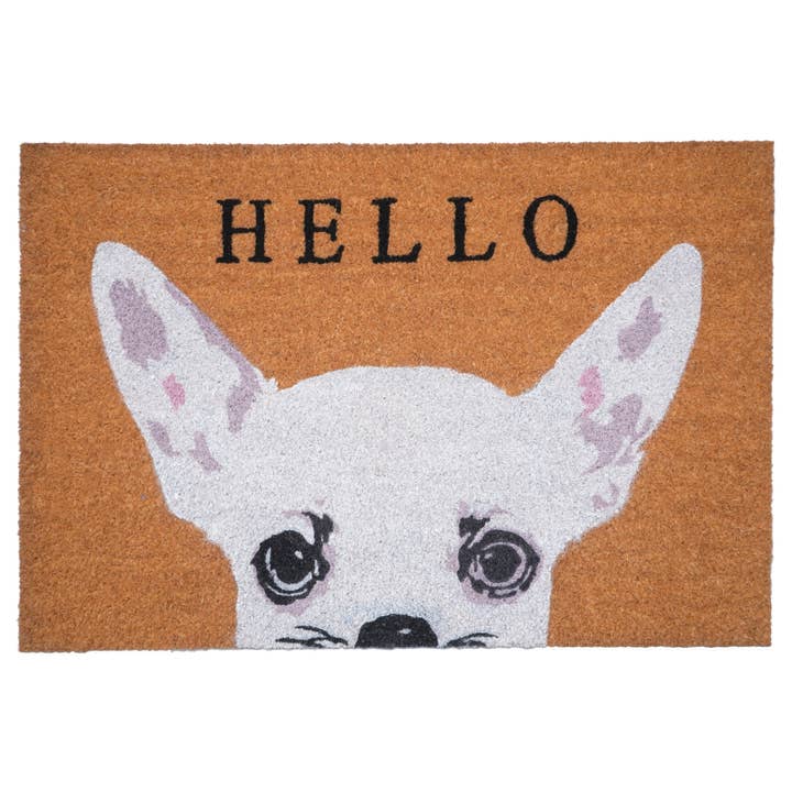 White Apple Head Chihuahua Dog Pet Doormat for wholesale by Calloway Mills