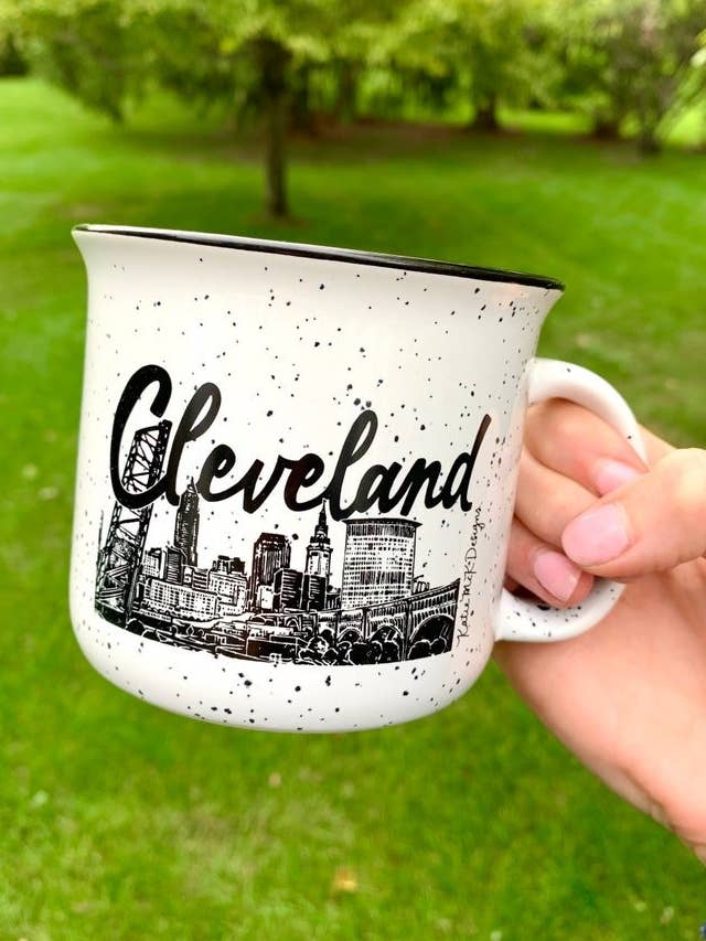 Cleveland Campfire Mug for wholesale by KatieMcKDesigns