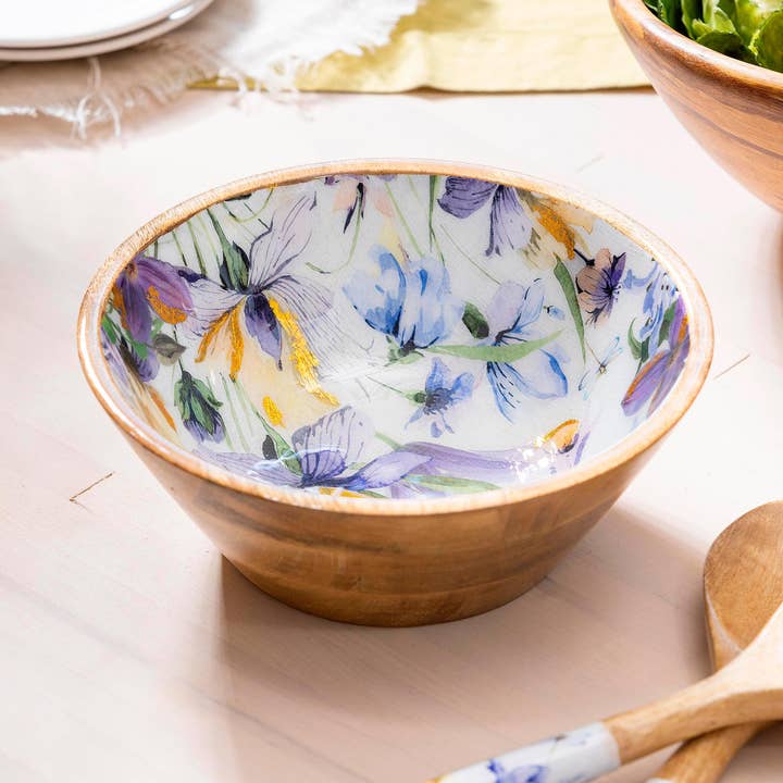 Golden Lilac Wood Bowl, 7.75"L for wholesale by Evergreen Enterprises