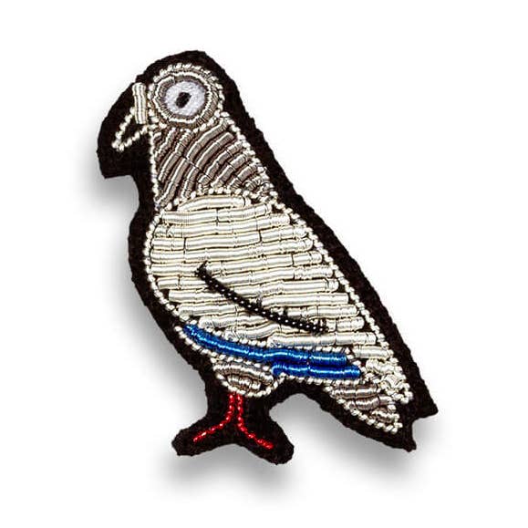 Hand embroidered brooch - Pigeon for wholesale by Macon & Lesquoy