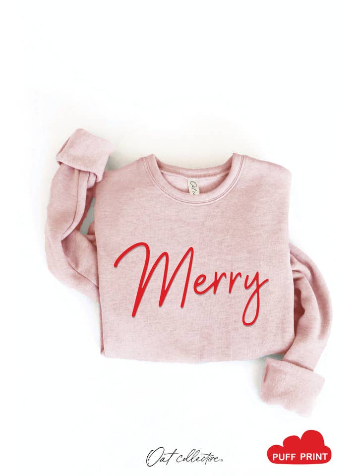 OAT COLLECTIVE - Wholesale Graphic Sweatshirt - Women's - MERRY PUFF Graphic Sweatshirt