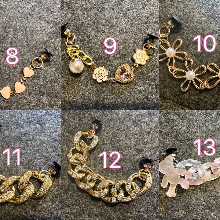 JuliesDecal - Wholesale Shoe accessories - Fancy Bling Bling Chains Pearl Chain Gold Chain Silver Diamond Chain for DIY Unique Special Shoes1