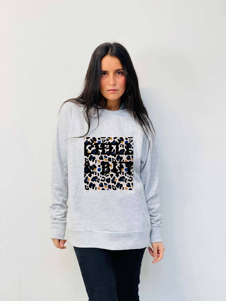 Cenefa Cuadro Print Grey Sweatshirt for wholesale on Faire0