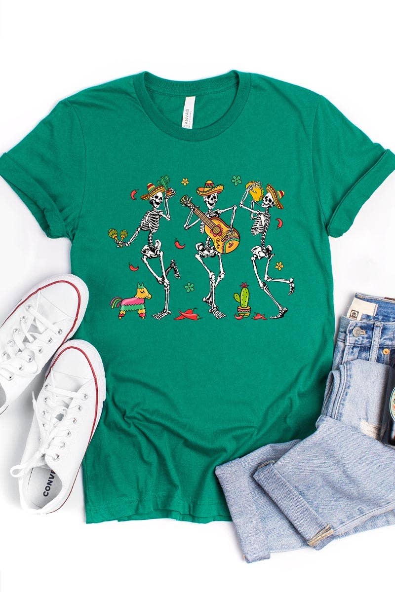 COLORBEAR - Wholesale T-Shirt (Graphic) - Women's - Cinco De Mayo Skeleton Graphic Tee7