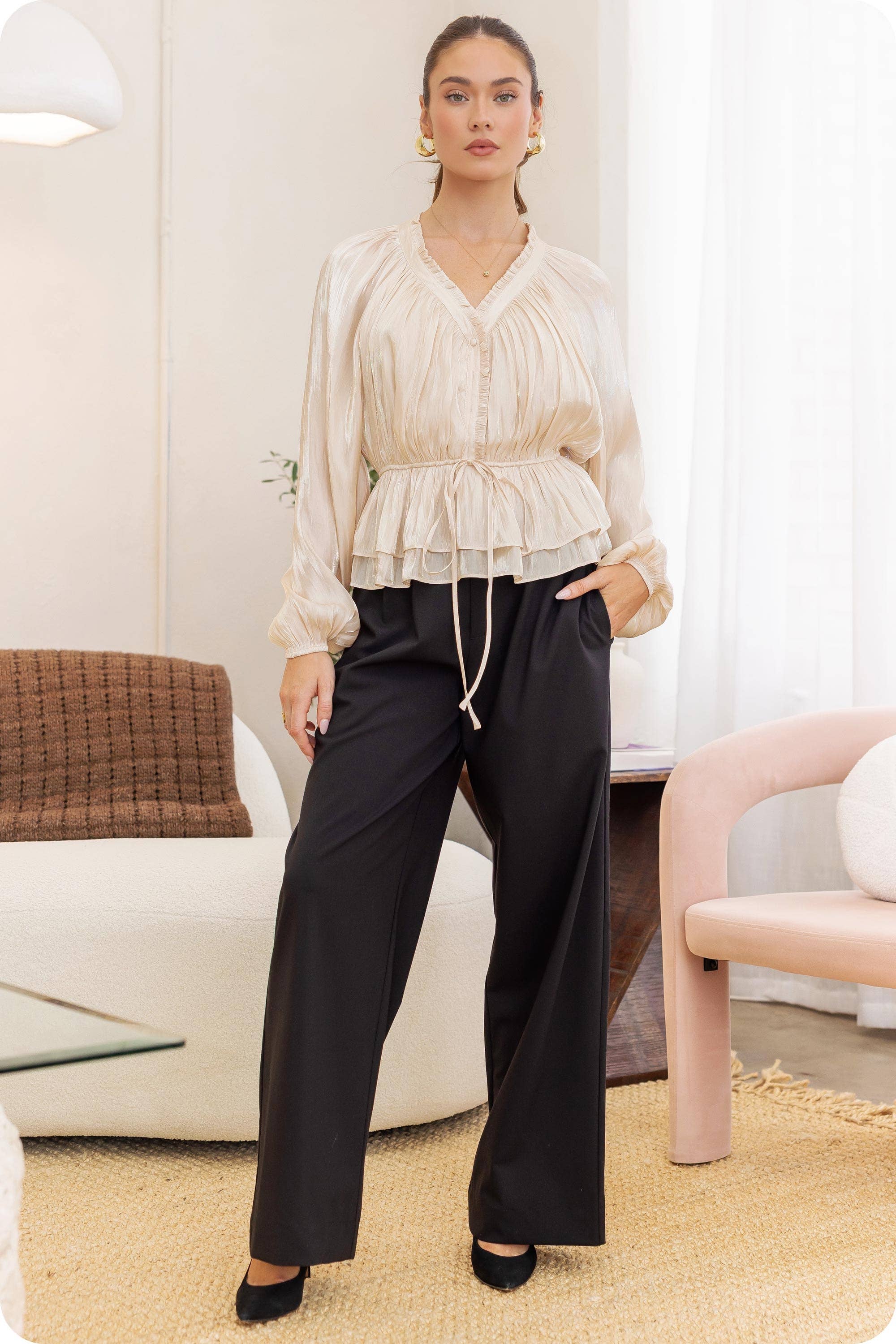 Strut & Bolt – wholesale Byxor - Dam – Kostymbyxor med vida ben39