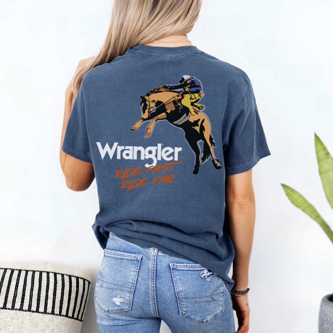 Clover + Cotton Co - Wholesale Screen Printed T-Shirt - Men's - Wranglin' Cowboy Tees1