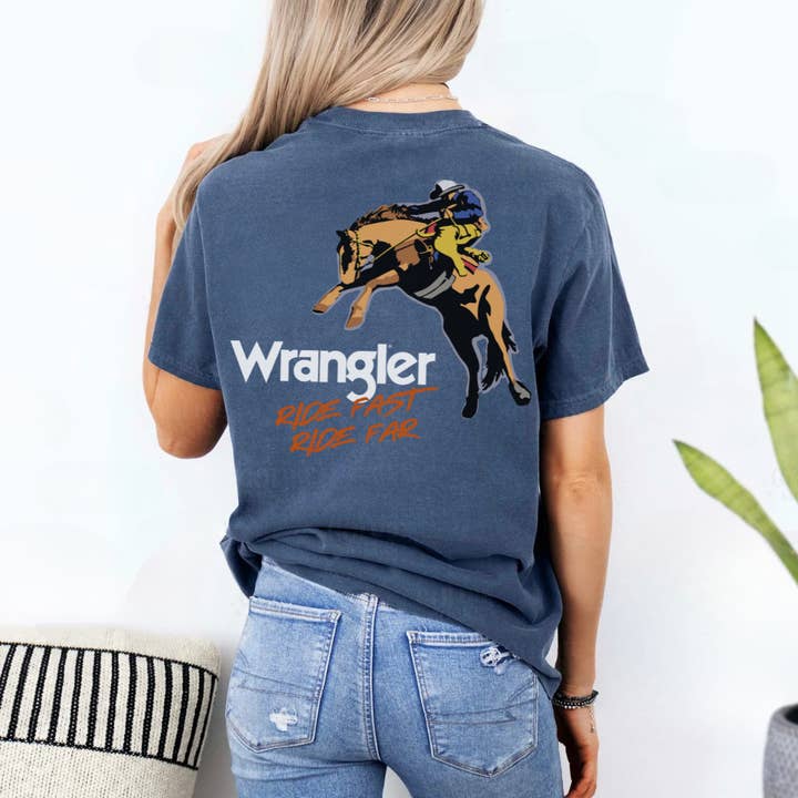 Clover + Cotton Co - Wholesale Screen Printed T-Shirt - Men's - Wranglin' Cowboy Tees1