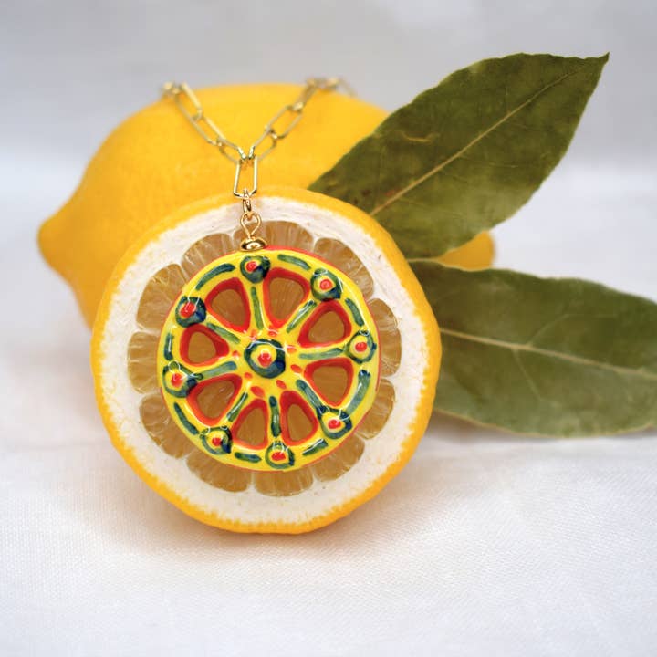 Sicilian Cart Wheel Necklace for wholesale by Oriana Lamarca Designs