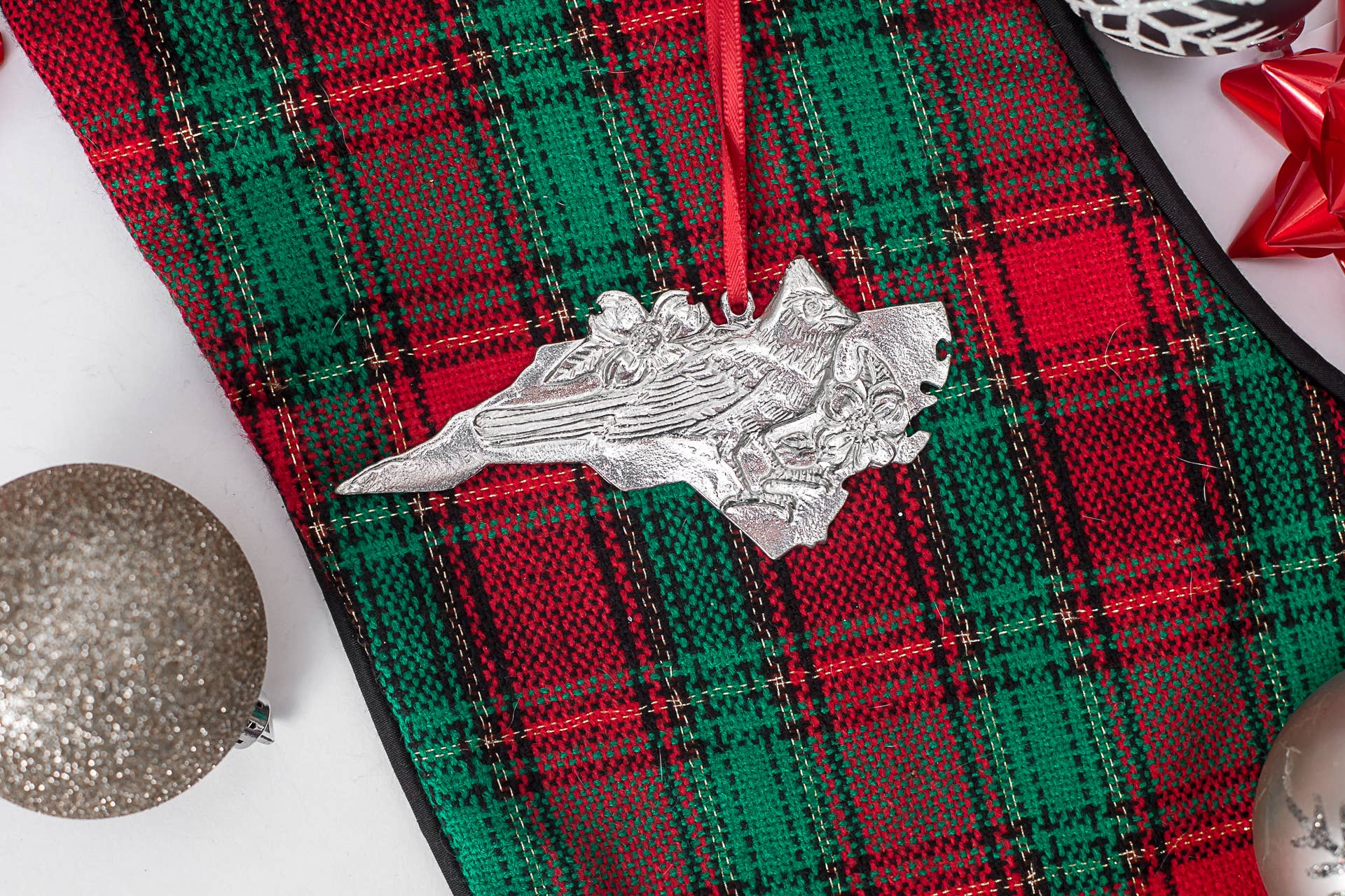 House of Morgan Pewter - Vendita all'ingrosso Decorazione - Regali della Carolina del Nord - State Outline - Decorazione natalizia3