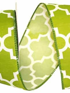 2.5X10 MOROCCAN WIRED EDGE GREEN/WHITE (AV) for wholesale by Waterman's Loft Inc.