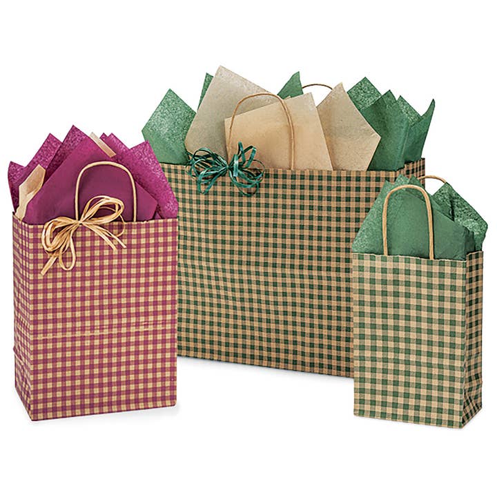Nashville Wraps - Wholesale Gift Bag - Gingham Paper Gift Bags