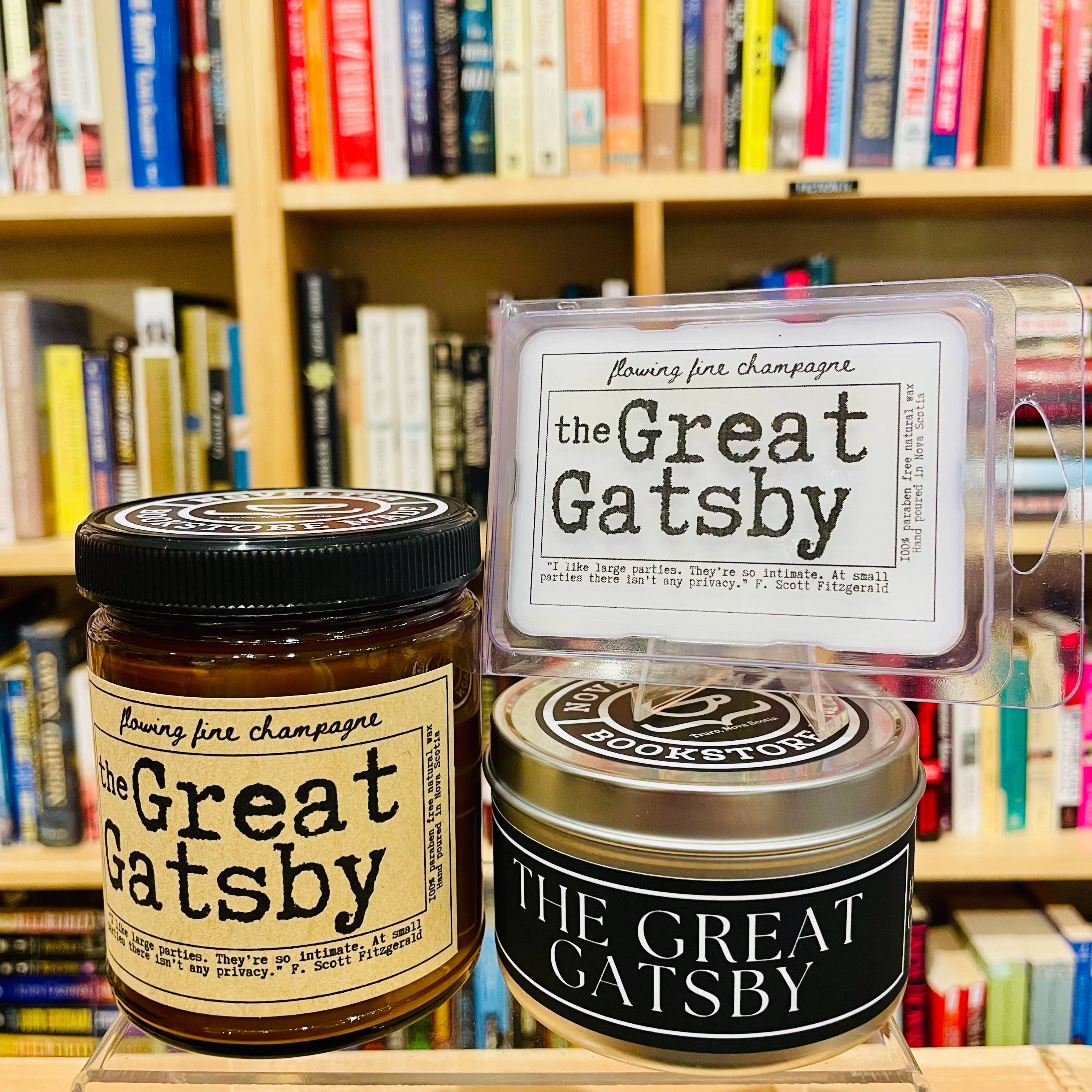 NovelTea Bookstore & Gifts - Wholesale Jar/Filled Candle - The Great Gatsby - Champagne Scented Candle3