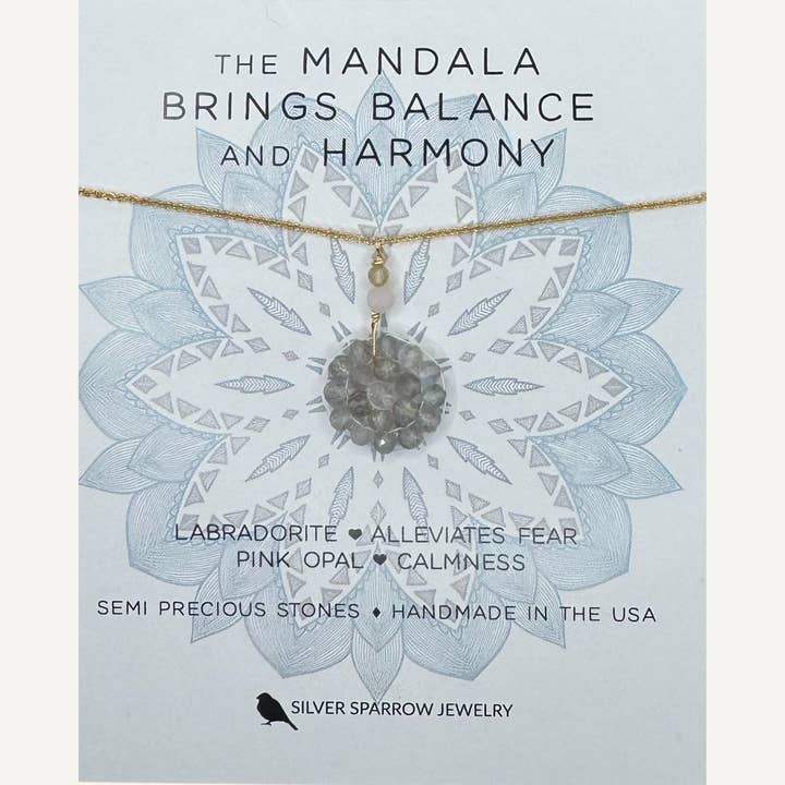 Calm Mandala necklace for wholesale by Silver Sparrow Jewelry