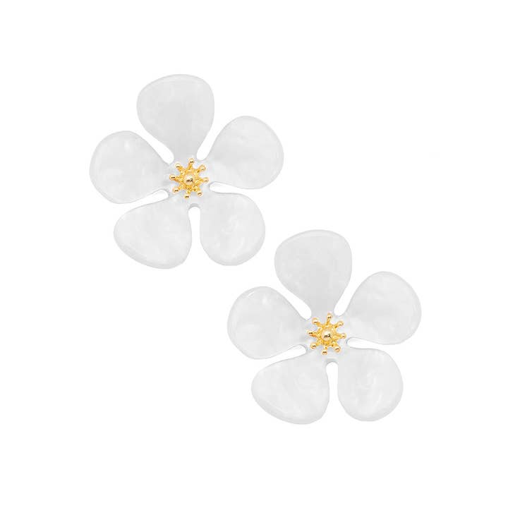 ZENZII Jewelry – Großhandel Ohrstecker – Glitzernder Blumenohrring aus Kunstharz11