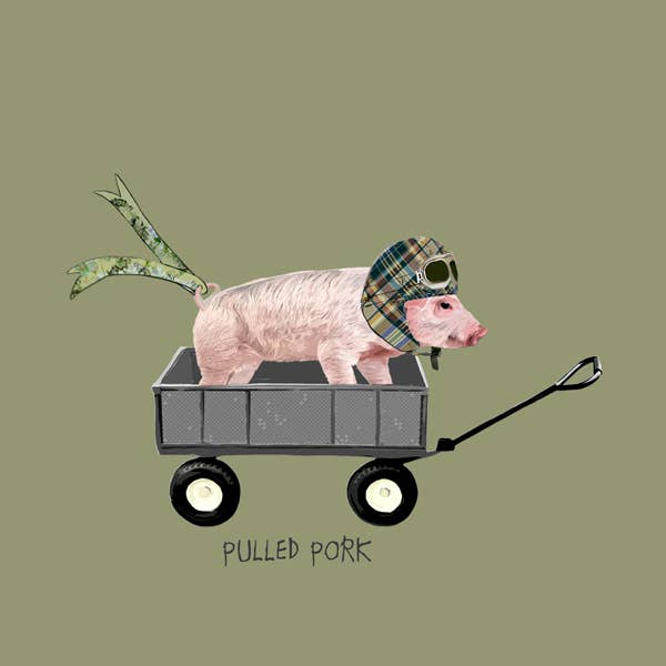 Sally Scaffardi Design - Wholesale Everyday Greeting Card - Animal029 ... Pulled Pork Greeting Card1