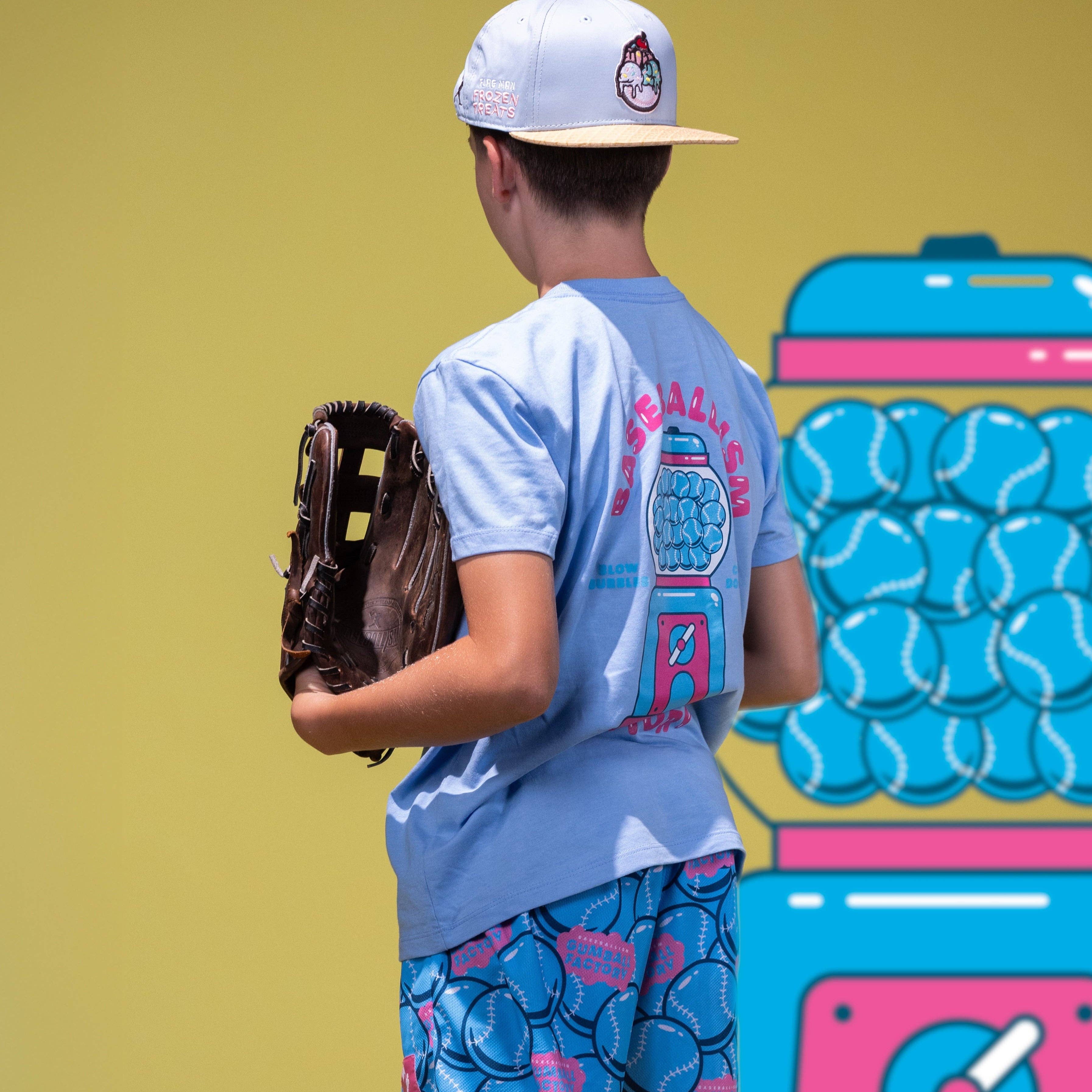 Baseballism - Wholesale Screen Printed T-Shirt - Kids - Gumball Factory T-Shirt (Light Blue) - Youth3