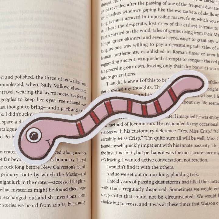Book Worm Bookmark Reading Accessory Gift Reader Holographic for wholesale by Hawburns Studio