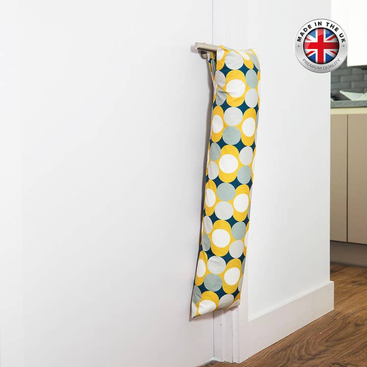 Luxury Super Soft Velvet Draught Excluder Dot Drops Yellow for wholesale by Celina Digby