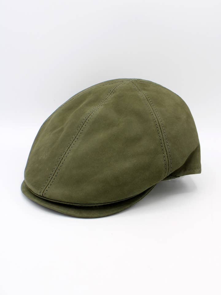 18260 Leather Cap - Khaki for wholesale by Hologramme Paris