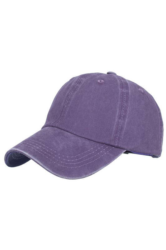 ACCITY - Wholesale Baseball Cap - Women's - Summer Washed Solid Baseball Cap, Sun Hat CWAH2061