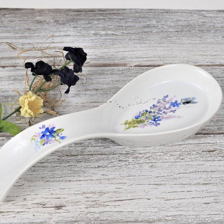 FeathersNFerneStudio – Großhandel Löffelablagen – Florale Keramik-Löffelablage