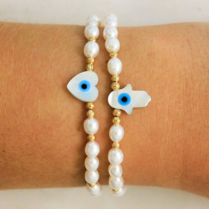 Cara O Sello Brand – wholesale Pärlarmband – Onda ögat & Hamsa Pärla