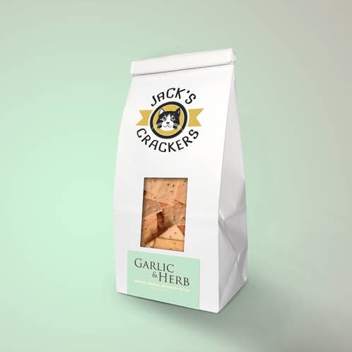 Jack's Crackers, LLC – wholesale Crackers – Garlic Herb Crackers 45oz Bulk Bag