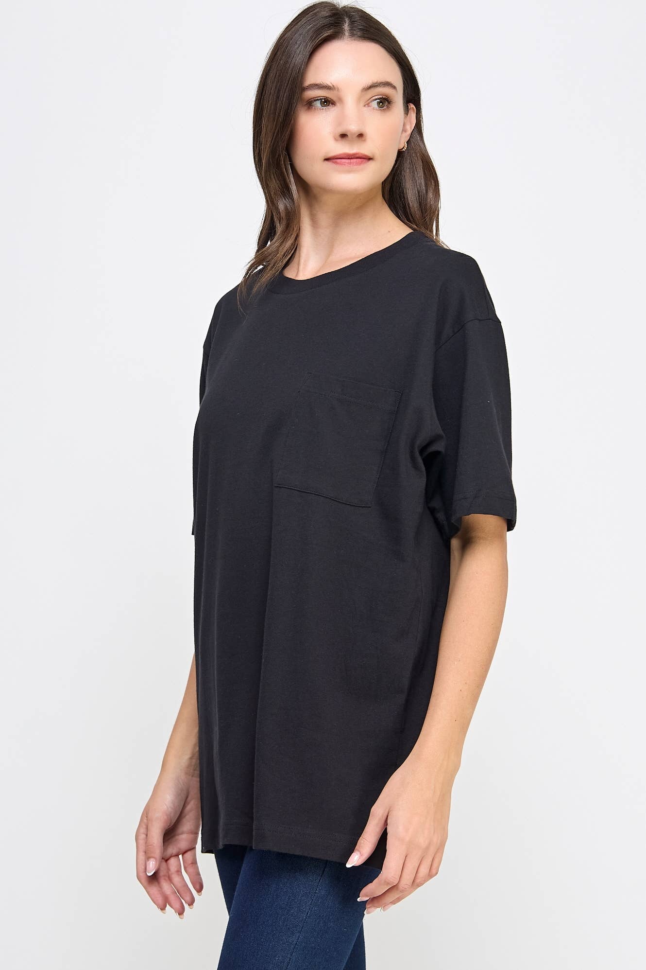 Honestee - Wholesale T-Shirt (Graphic) - Women's - Blank Short Sleeve T-Shirt with Chest Pocket2