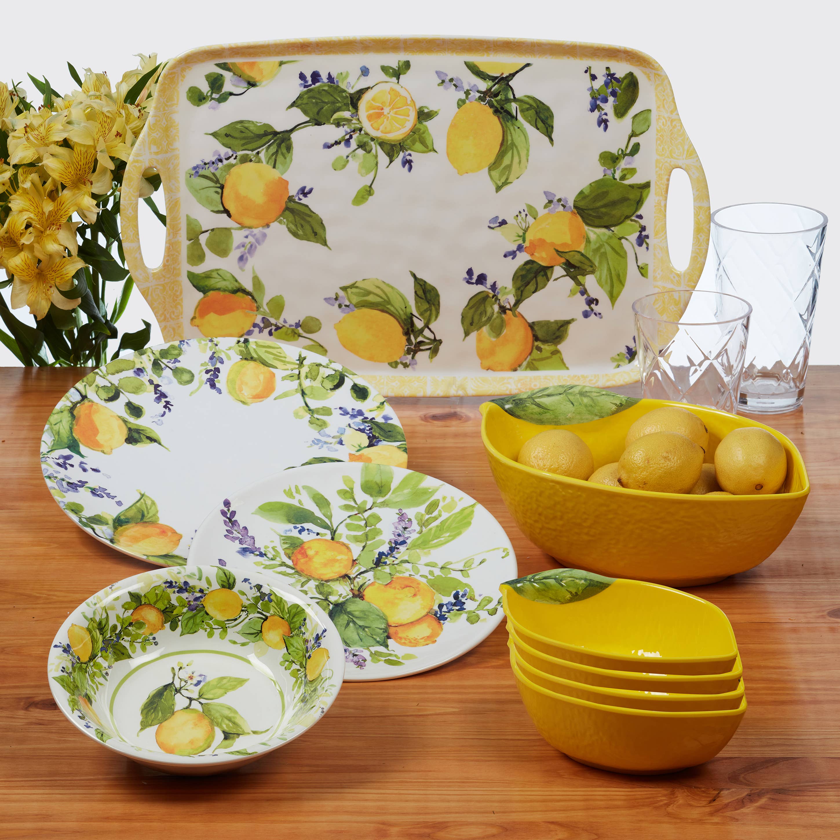 Certified International - Wholesale Serving Tray - Lemon Zest Melamine - HW  Rectangular Tray 19 x 121