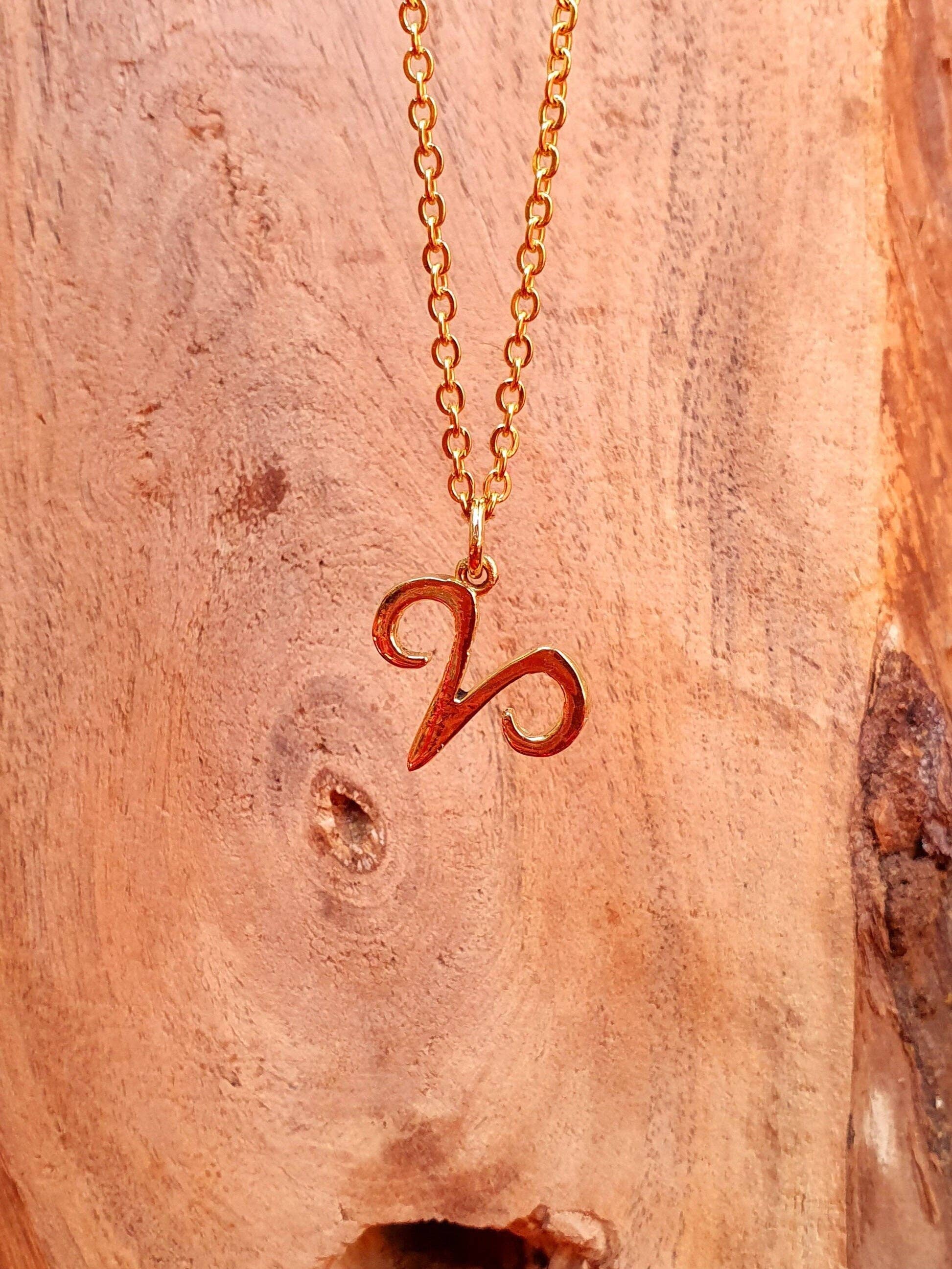 Kaali Boutique - Wholesale Pendant/Charm Necklace - Aries Star Sign Horoscope Gold Necklace / Astrology / Tarot / Boho / Hippie / Rustic / Ethnic / Third Eye / Illuminati
