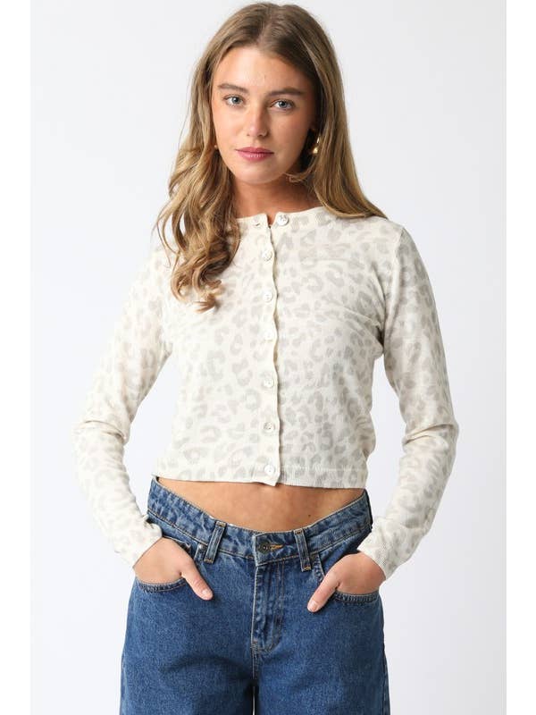 Cream H Grey Maxine Leopard Sweater for wholesale on Faire0