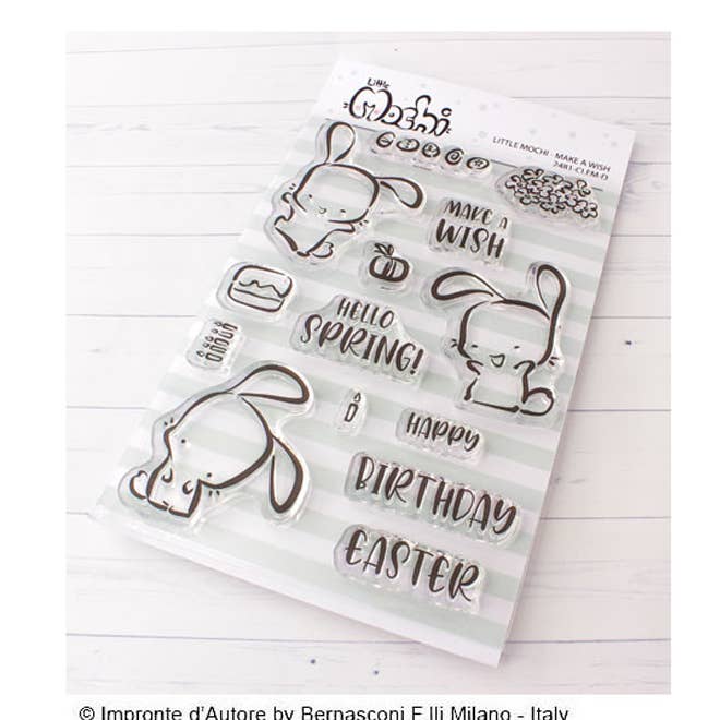 Impronte D'Autore - Wholesale Rubber/Decorative Stamp - Little Mochi Clear Polymer Stamps - Make a Wish0
