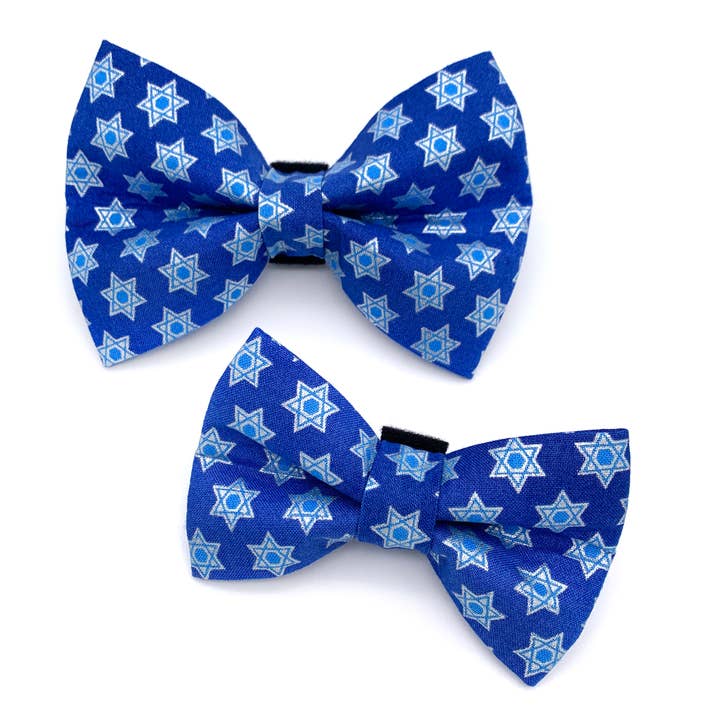 Winthrop Clothing Co. - Wholesale Pet Bow Tie - Dog - Hanukkah Blue Dog Bow Tie