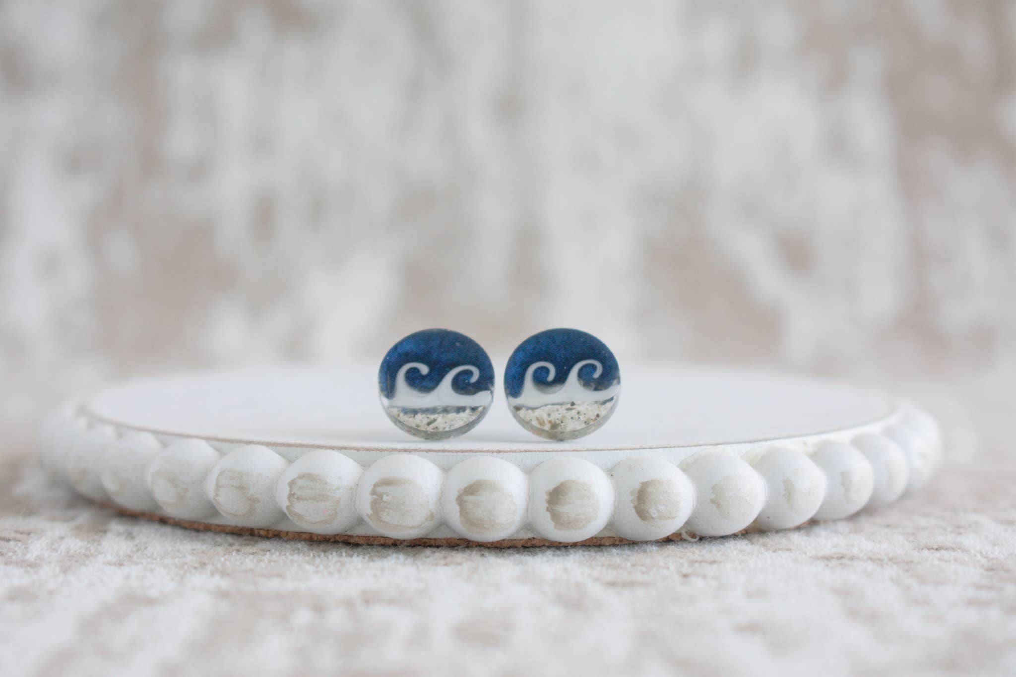 Sandy Beaches Shop - Wholesale Stud/Post Earrings - Custom Sand Wave Stud Earrings | Beach Sand9