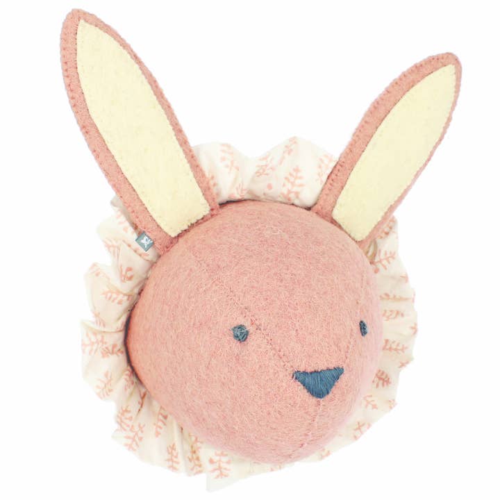 Fiona Walker England - Wholesale Wall Decor - Kids & Baby - Baby Rabbit with Vintage Ruff Head Mini - Pink2