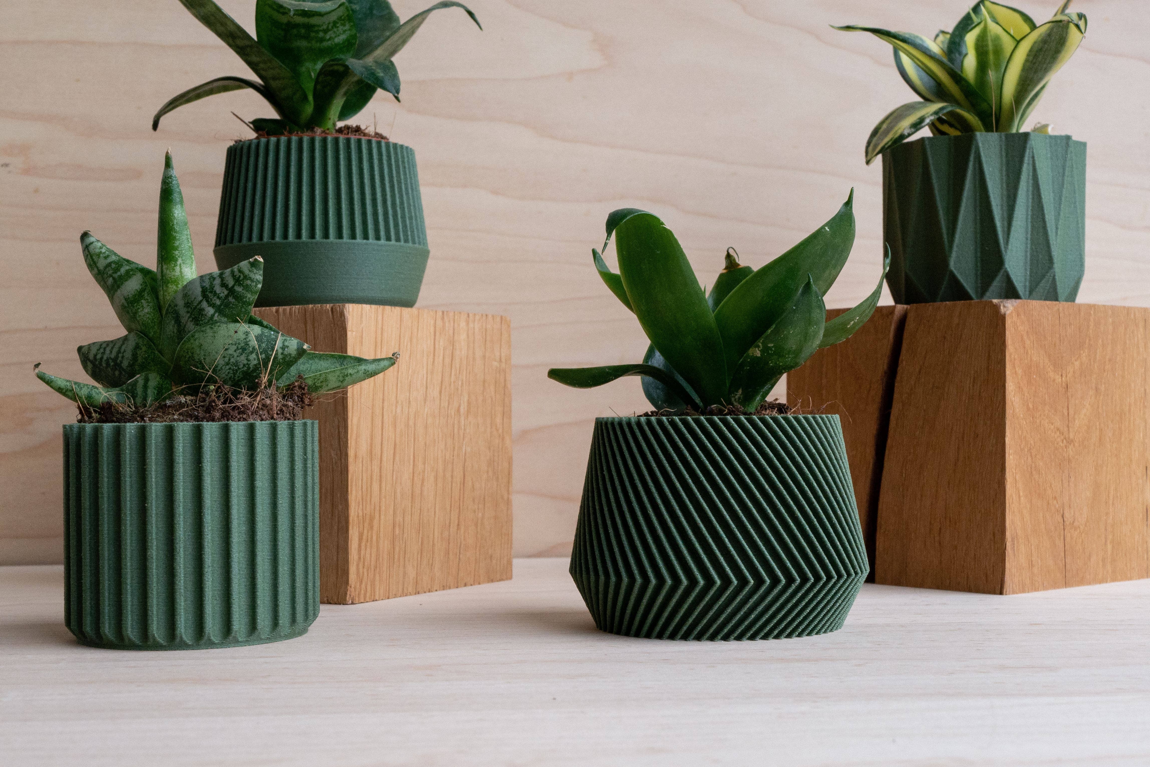 MINIMUM DESIGN - Vente Pot - Set de 4 petits pots de plantes verts - Oslo Origami Kobe Stockholm1