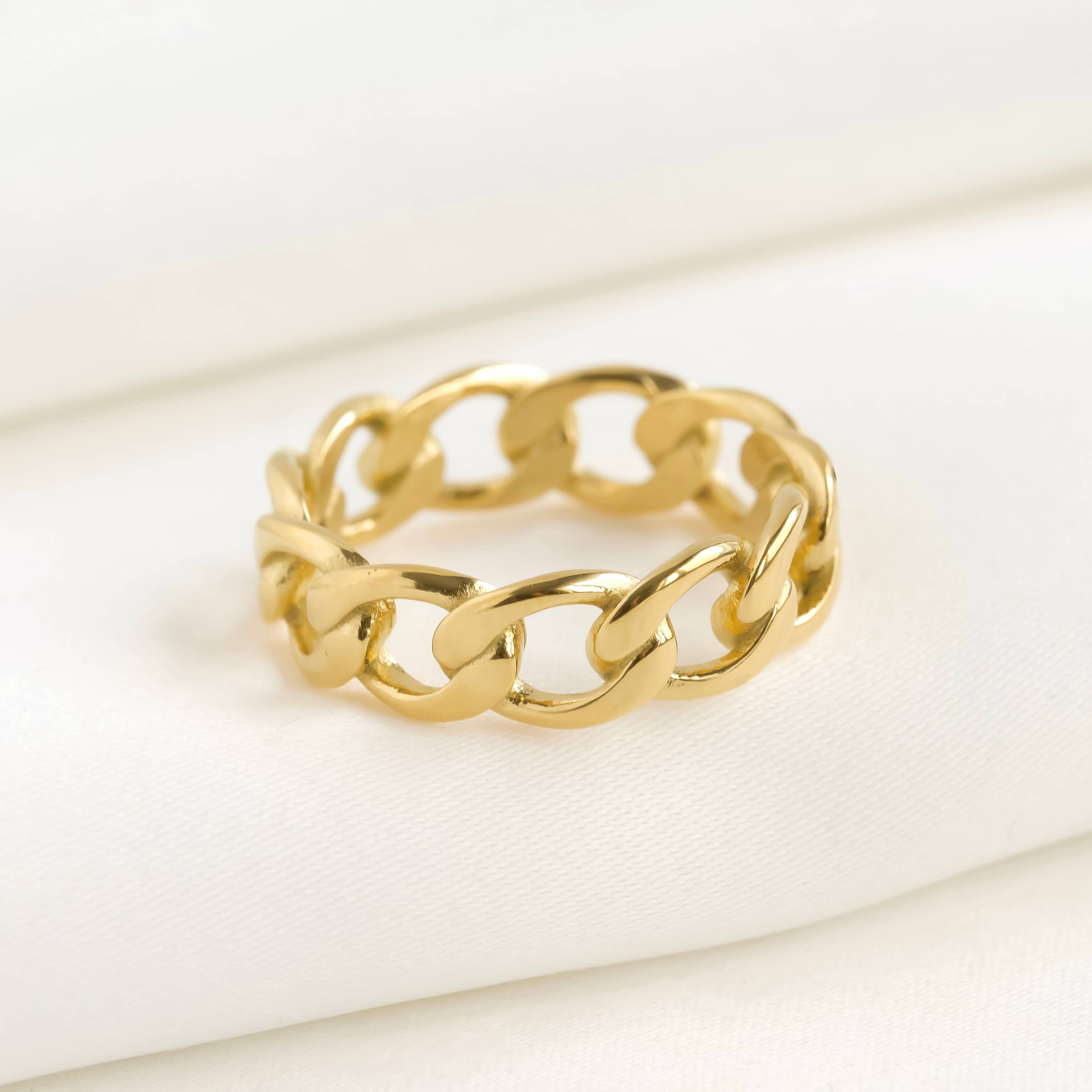 Blueyejewelry - Venta al por mayor Anillo de banda/apilable - Anillos delicados de oro 18k resistentes al agua y apilables2