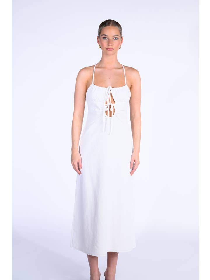Luvalot Clothing – wholesale Klänning - Dam – 125643 MIDIKLÄNNING MED ÖPPEN RYGG MED KNYTBAND