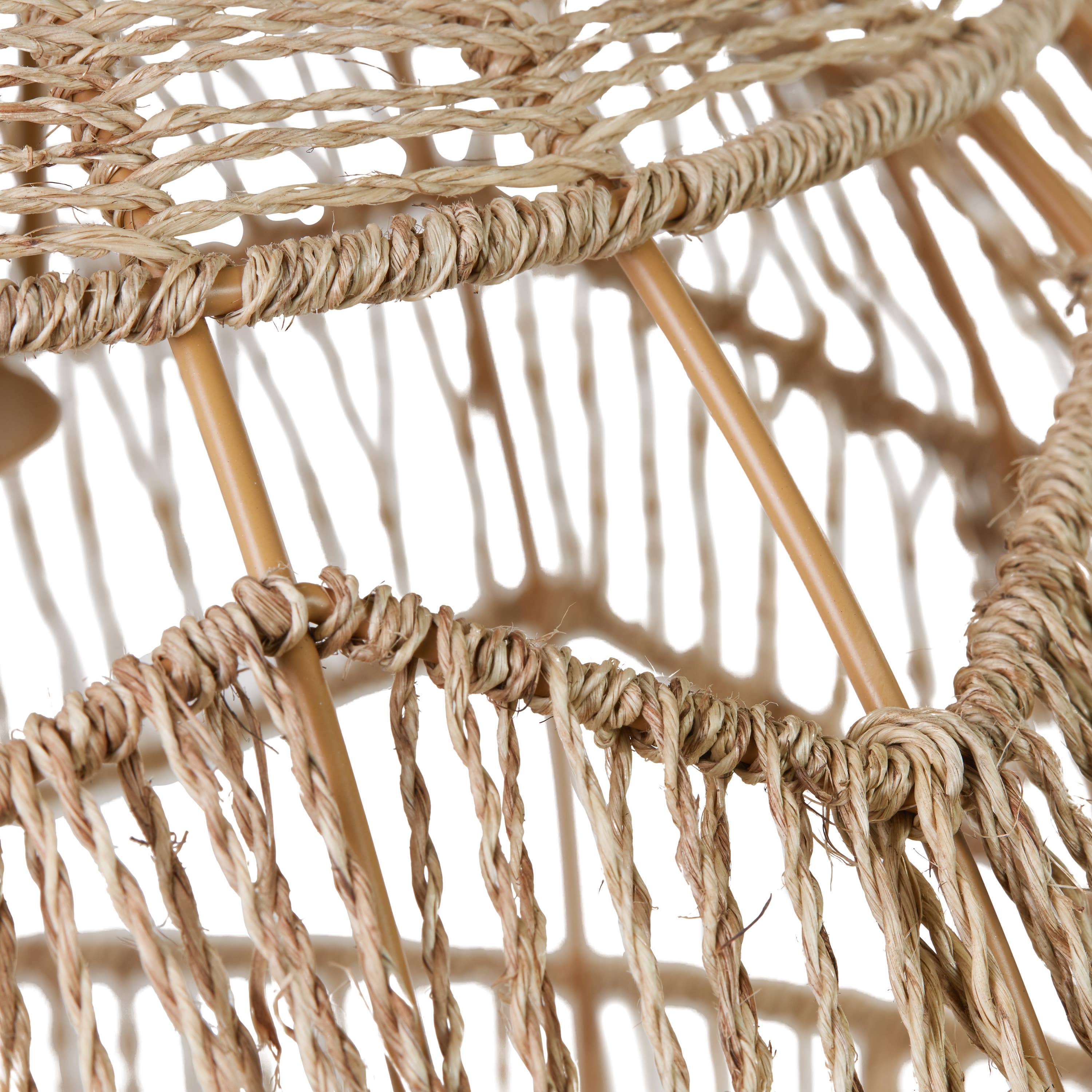 River of Goods - Wholesale Chandelier/Hanging Light - 15.5"H Xiomara Brown Hemp Cage Hanging Pendant Light11