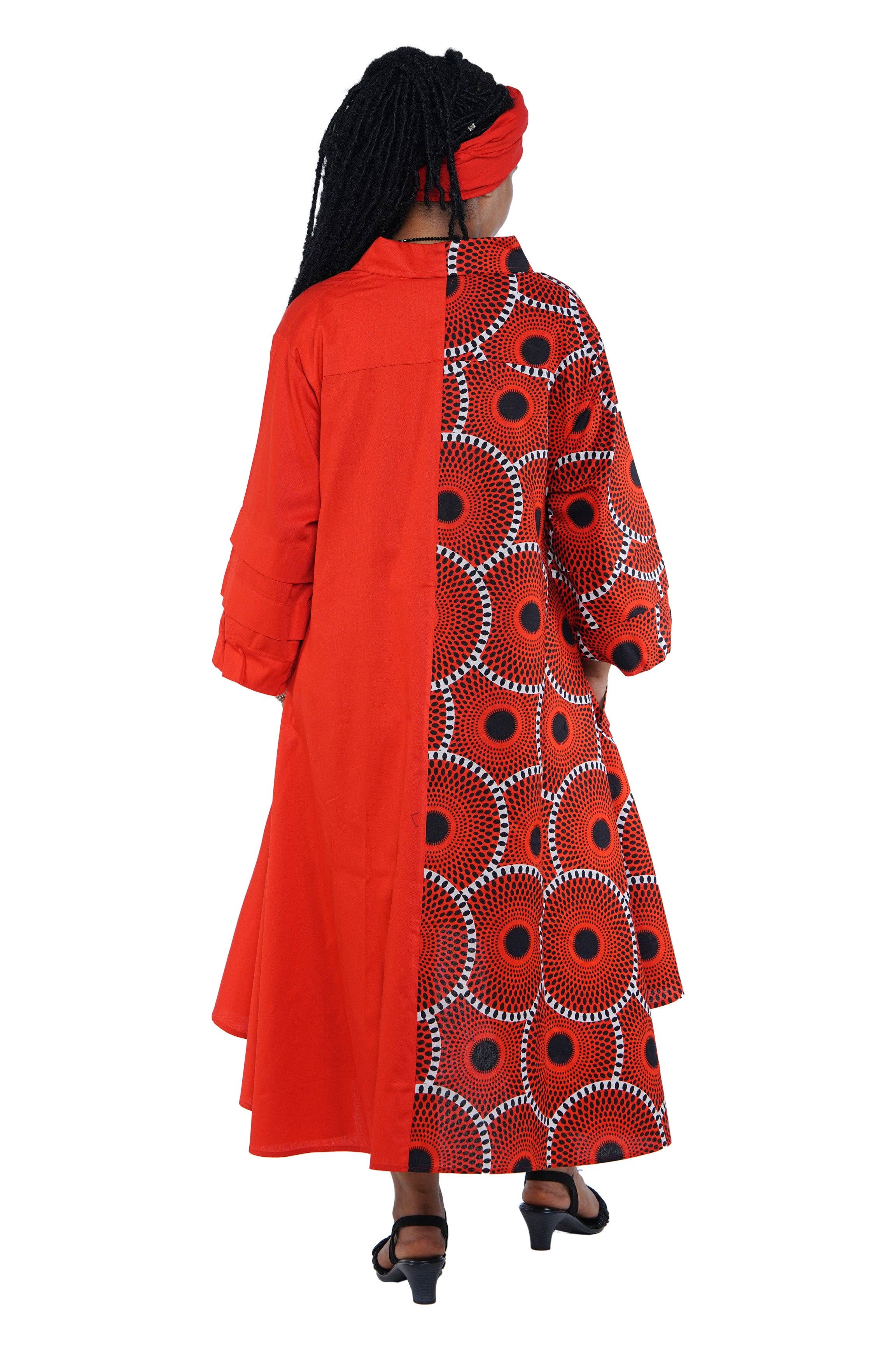 Satsuma Wholesale - Wholesale Dress - Women's - African Accent High Low Swing Dress | Free Size2