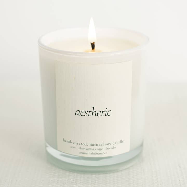 NAI - Wholesale Jar/Filled Candle - AESTHETIC | Clean Cotton + Sage + Lavender0