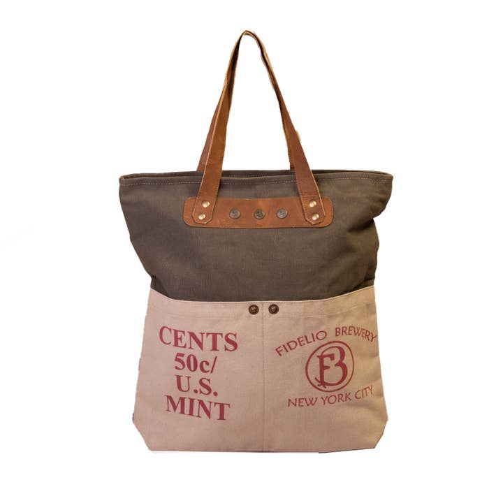 'US Mint' Canvas Shopper (962) for wholesale by Dorset Bay