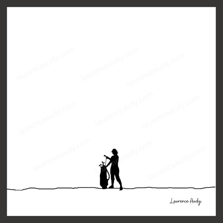 Display minimalist drawing Golfer 01 for wholesale by LAURENCE AUDY CROQUIS
