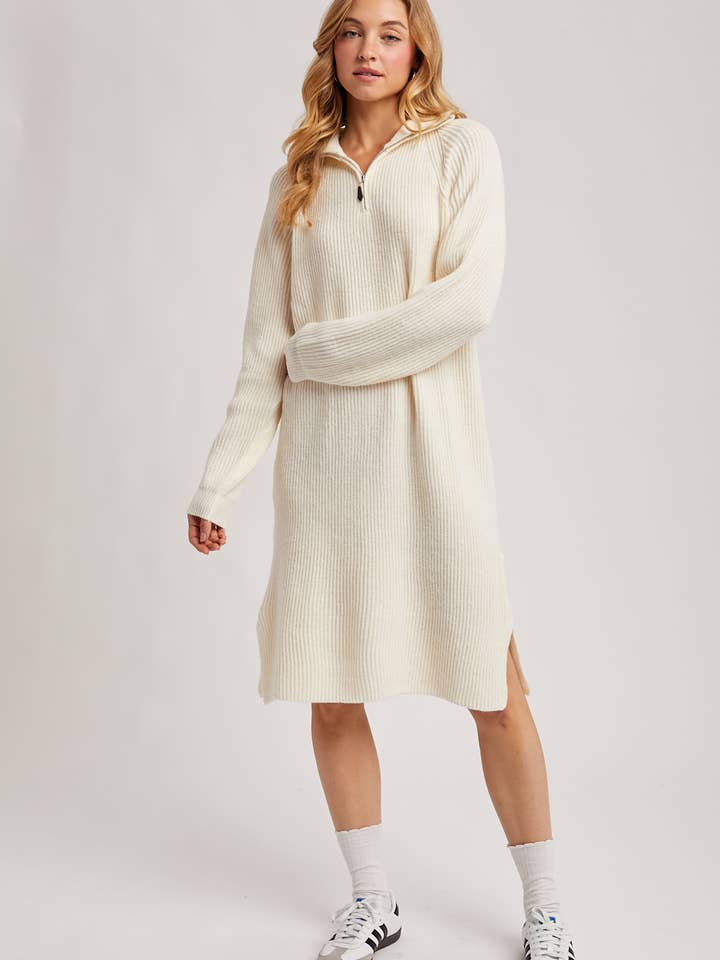 Bluivy - Wholesale Dress - Women's - QUARTER ZIP SWEATER DRESS12