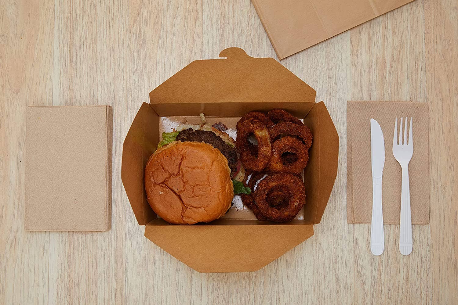 EcoQuality - Wholesale Food Storage Container - 49Oz Kraft Folded Paper Take Out Containers - Microwavable5