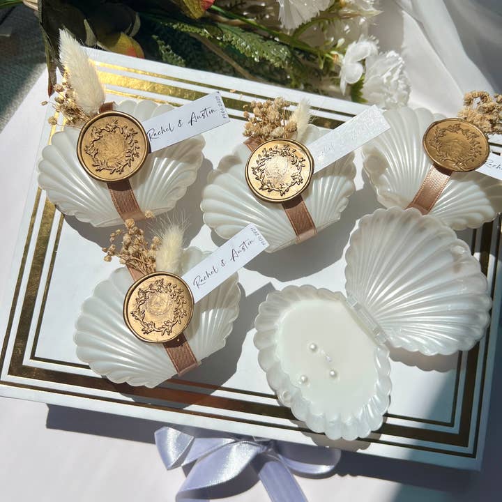 Uniq Favors - Wholesale Party Favor - Oyster Candle, Seashell Candle Wedding Favors, Beach Wedding