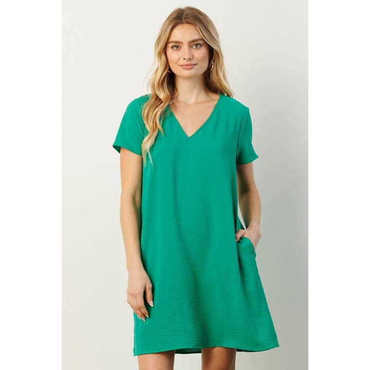mittoshop - Wholesale Jurk - Dames - AIRFLOW SHIFTJURK MET V-HALS EN KORTE MOUWEN45